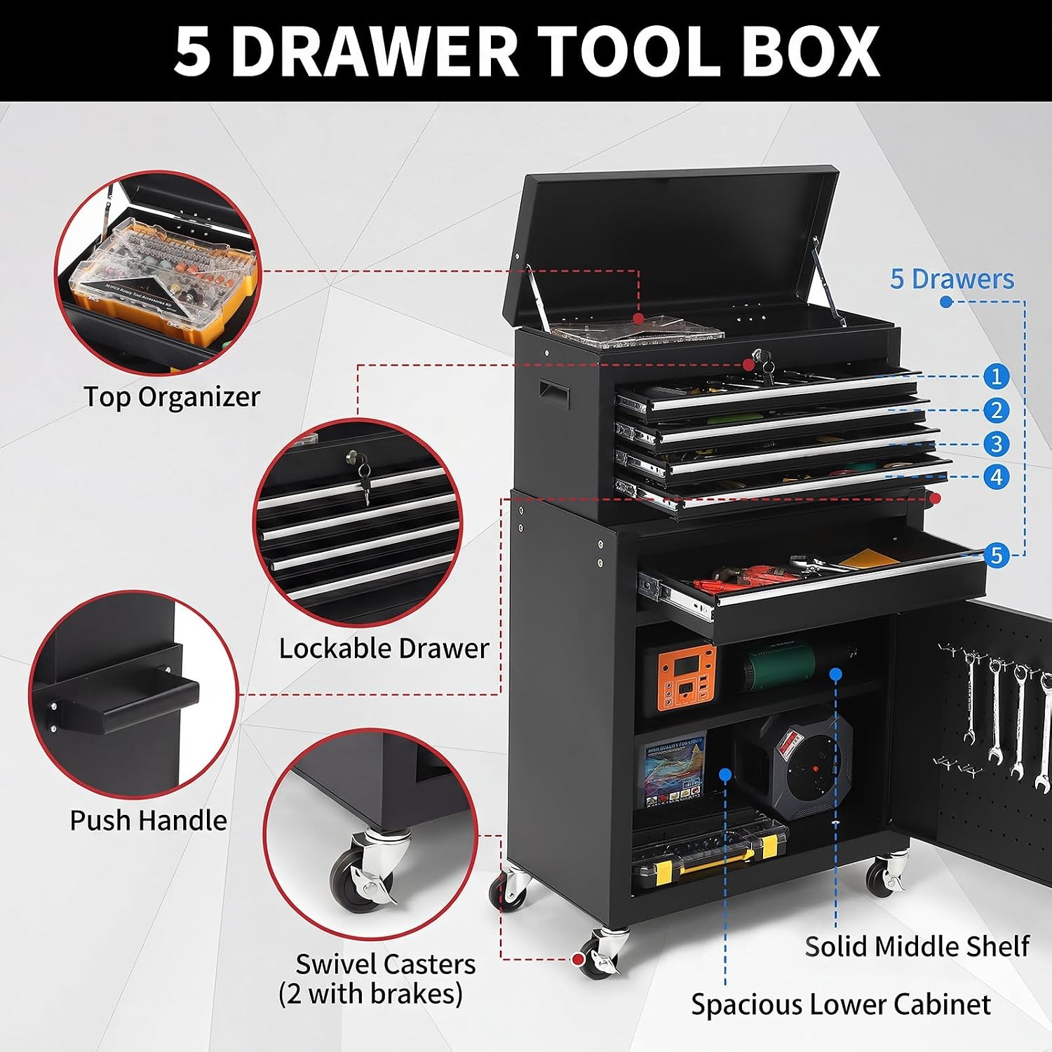 5 Çekmeceli Kilitlenebilir Ayr - Tools Trolley For Workshop incelemesi ve fiyatı